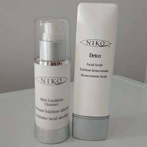 Niko Mint Condition cleanser, Detox facial scrub